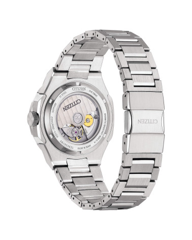 Citizen - Orologio uomo Serie 8 GMT Automatico cassa e bracciale acciaio quadrante nero