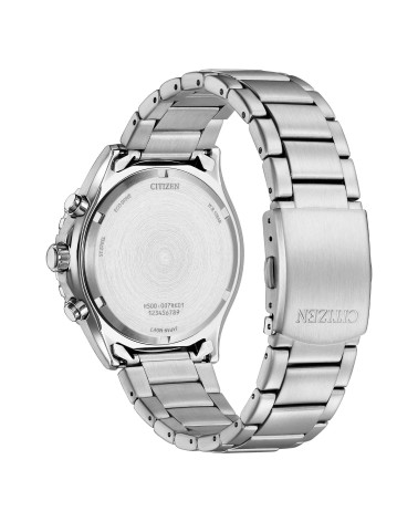 Citizen - Orologio uomo Eco Drive Crono cassa e bracciale acciaio quadrante arancio