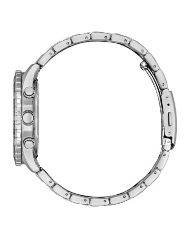 Citizen - Orologio uomo Eco Drive Sport Crono cassa e bracciale acciaio quadrante nero