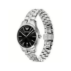 EMPORIO ARMANI - Orologio da uomo cronografo cassa e bracciale acciaio quadrante nero