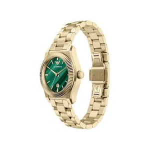 EMPORIO ARMANI - Orologio donna cassa e bracciale acciaio color oro quadrante in malachite