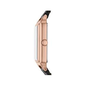 FOSSIL - Orologio donna Raquel cassa acciaio rose gold quadrante bianco con numeri romani cinturino pelle nera