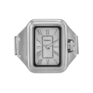 FOSSIL - Orologio anello donna Raquel cassa e bracciale acciaio lucido quadrante argento numeri romani