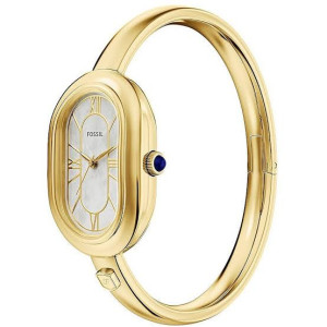FOSSIL - Orologio donna Sloan cassa e bracciale rigido acciaio dorato quadrante madreperla indici e numeri romani