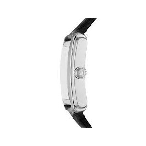 FOSSIL - Orologio uomo Carraway acciaio lucido satinato quadrante argento numeri romani cinturino pelle nero
