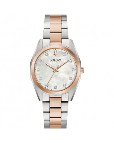 Bulova-Orologio-donna-surveyor-Lady-cassa-e-bracciale-acciaio-bicolore-quadrante-madreperla-indici-diamanti-98p207