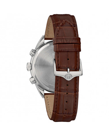 Bulova - Orologio uomo High Precision crono movimento precisionist cassa acciaio quadrante bianco cinturino pelle marrone