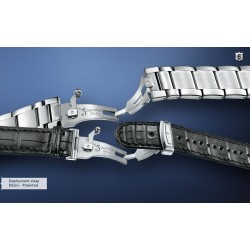 Eberhard - Orologio uomo Aiglon Grand Taille acciaio automatico bracciale quadrante marrone