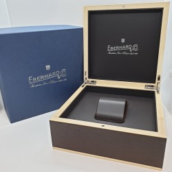 Eberhard - Orologio uomo Scafograf 300 acciaio automatico bracciale e cinturino caucciu nero quadrante nero