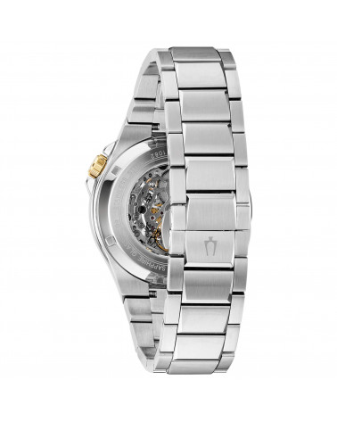 Bulova - Orologio uomo Maquina automatico cassa e bracciale acciaio satinato quadrante nero movimento a vista