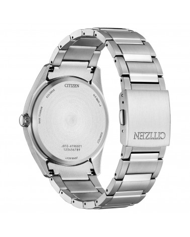 Citizen - Orologio Eco Drive uomo super titanio 1640 bracciale quadrante verde